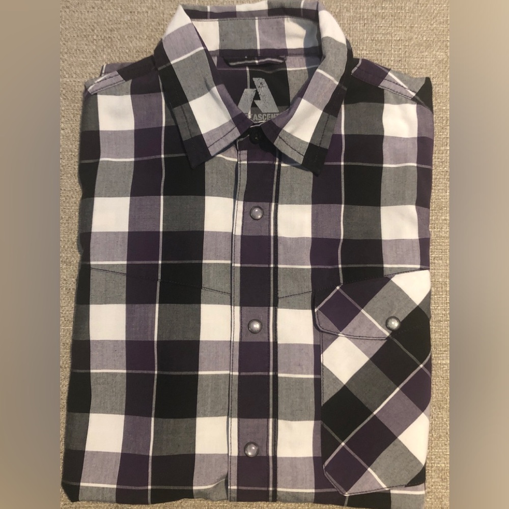 Eddie Bauer SS Purple Black Men’s Shirt M